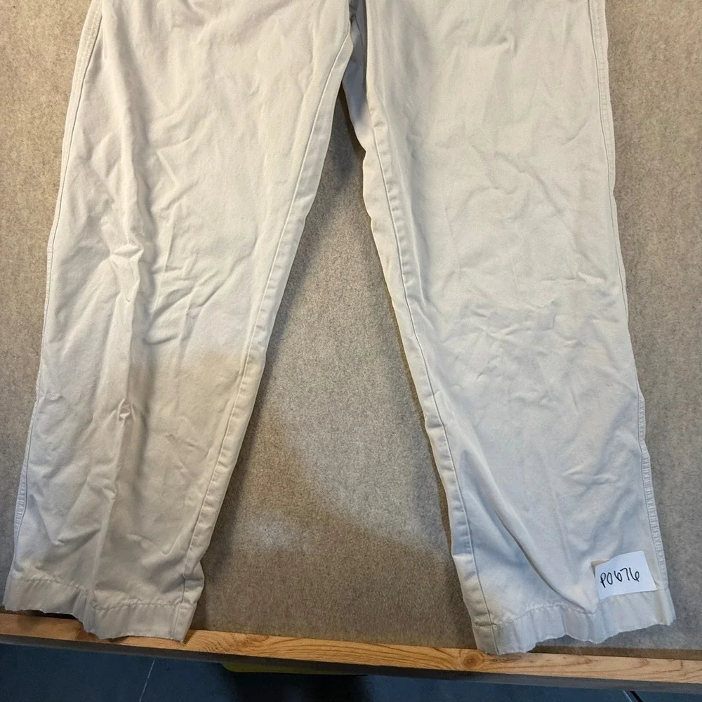 LL Bean Standard Fit Chino Pants Mens 36x30 Light Stone Cotton Twill 262332